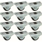 Jalleria - 12x roulette meuble 25mm universelle mini rouleau noir pied lit casier chariot poubelle rangement ...