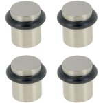 Jalleria - lot de 4 butes de porte  visser en inox argent, ?2 x h. 2, 5 c