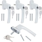 4 pices poigne de fentre verrouillable en aluminium poigne avec serrure avec 8pcs vis et 8pcs cls ...