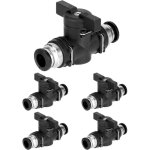 Jalleria - 5 pi�ces vanne d'arr�t pneumatique, raccord pneumatique pour un raccordement rapide des flexibles ...