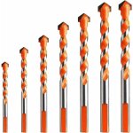 7 pices forets  maonnerie en carbure de tungstne, mches multi - matriaux triangle mches  mtal ...