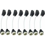 Jalleria - 8 pices douilles en cramique gu10 avec connecteur de cble 2a 250v support de lampe gu10 ...