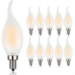 Jalleria - ampoule led e14 � filament dimmable, lot de 10 ampoules flamme, 4 watts consomm�s equivalence ...