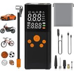 Jalleria - compresseur d'air portable, gonfleur de pneu de voiture sans fil 6000 mah, compresseur de ...