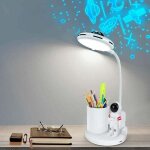 Lampe de bureau enfant, lampe de table sans fil dimmable, lampe de bureau rechargeable avec projection ...