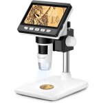 Jalleria - microscope pour enfants / adultes, microscope num�rique �cran 4, 3 pouces, grossissement 1000x ...