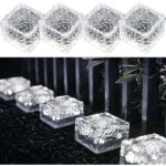 Paquet de 4 lumires solaires en brique de pvc  lumire blanche froide, lumires de brique solaire  ...