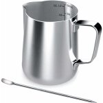Pot  lait en acier inoxydable, 350ml  main leve caf pot  lait lait pichet pichet tasse avec mesure ...