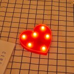 Lettres led coeur rouge lumire blanc chaud hauteur 16 cm fonctionnant sur piles 2aa lettres et tiquettes ...