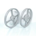 Jantes � b�tons avant et arri�re grise 16x1. 35 pour mobylette
