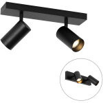 Jeana luxe - spot mural et plafond - 2 lumire - l 32 cm - noir - moderne - clairage intrieur - salon ...