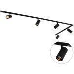 Jeana luxe - systme de rail spot luminaire plafond, plafonnier compatible pour led - 5 lumire - l 285. ...