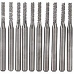 Jeffergarden 10pcs fraise en carbure c�ment� fin mill gravure bits sculpture perceuse coupeur smt / cnc ...