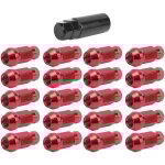 Jeffergarden 20pcs �crous de roue 50bv30 acier alli� m12x1. 5 filetage haute r�sistance rouge remplacement ...