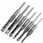 Jeffergarden - 6pcs perceuse trou carr bdane burin set, forets  mortaiser avec foret hlicodal, bdanes ...