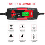 Jeffergarden chargeur et mainteneur de batterie 6v / 12v 4a intelligent et automatique avec �cran lcd, ...