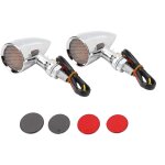 Jeffergarden clignotant de moto, feu stop, vintage, accessoire de modification de calandre, blanc, 2 ...