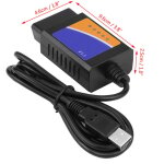 Jeffergarden connecteur usb obd2, interface de diagnostic de haute qualit, robuste et durable pour les ...