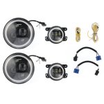 Jeffergarden halo phares led phares antibrouillard 4 en 1 kit combo blanc jaune double couleur fit pour ...