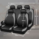 Jeffergarden housses de si�ge auto universelles en cuir pu, 9 pi�ces, ensemble complet d'accessoires ...