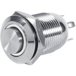 Jeffergarden interrupteur  bouton - poussoir momentan tanche en mtal 12 mm, encastr, 4 broches, ...