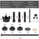Jeffergarden kit d'extraction de roulement de moyeu de roue de moto, outil de r�paration manuel, outil ...