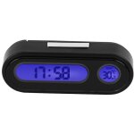 Jeffergarden montre �lectronique, thermom�tre de voiture 2 en 1 durable avec grand �cran lcd pour voitures ...