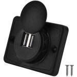 Jeffergarden 3. 1a voiture double noir abs usb port chargeur prise de courant 12v led tanche