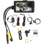 Jeffergarden systme de camra d'enregistrement de moto, camra de tableau de bord  double objectif ...