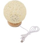Jeffergarden yctze  ct de la lampe, lampe de table en bois led usb  intensit variable tisse  la ...