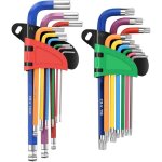 Jeu de 18 cl�s allen en acier au chrome vanadium t10 - t50, cl�s torx robustes � t�te sph�rique m�trique ...