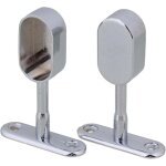 Jeu de 2 rails ovales pour tringles � rideaux et tringles � linge, chrom� argent�, alliage de zinc, 16 ...