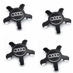 Jeu de 4 caches - moyeux 4f0601165 n roue embl�me, pour enjoliveurs de 135 mm pour audi (noir)