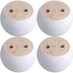 Jeu de 4 pieds de meuble ronds en eucalyptus blanc 8 x 8 x 5 cm pouvant supporter un poids d'environ ... Jeu de 4 pieds de meuble ronds en eucalyptus blanc 8 x 8 x 5 cm pouvant supporter un poids d'environ ...