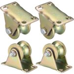 Jeu de 4 poulies de levage � enroulement, roulettes � rainure en v, roulettes de levage, poulies � c�ble ...