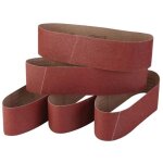 Jeu de 5 bandes abrasives en corindon fin 100 x 915 cm granulom�trie 60 / 80 / 120 / 240 / 320 - trimec ...