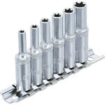 Jeu 6 douilles extra longues carre 1 / 4 profil torx e bgs de e4  e10