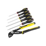 Stanley - jeu de 6 outils - fatmax - fmht0 - 62639 - pince multiprise a verrouillage 250 mm + tournevis ...