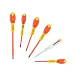 Jeu de 6 tournevis isol�s 1000v stanley fatmax - 0 - 65 - 443 - electricien + pozidriv + testeur