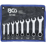 Jeu de 8 cles mixtes a oeil plates extra courtes en pouce de 3 / 8 a 7 / 8 bgs