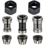 [jamais utilis�] jeu de 8 pinces de serrage, accessoires pour d�fonceuse einhell, katsu, bosch et dewalt, ...