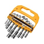 Jeu de 9 cl�s � pipe ouvertes tolsen en acier cr - v, mesurant 7 - 19 mm, durables et r�sistantes.