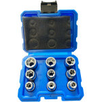 Jeu 9 douilles courtes carre 1 / 2 profil torx e 10 11 12 14 16 18 20 22 24