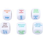 Jeu de d�s � boire 6pcs grand format pour soir�e fr�n�sie alcoolis�e, d� tournant et d�cisif pour bar. ...