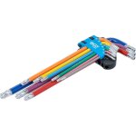 Jeu de cl�s allen multicolore extra longues profil t (pour torx) avec per�age et t�te sph�rique t10 - ...