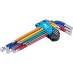 Jeu de cls allen multicolore six pans femelle, six pans femelle  tte sphrique 1, 5 - 10 mm 9 pices ...