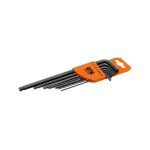 Jeu de cls mles 6 pans  tte sphrique longues, dimensions en pouces - 7 pcs - bahco