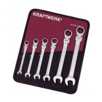 Jeu de cl�s mixtes � cliquets inclinables, 6 pcs.