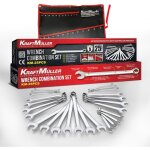 Jeu de cl�s plates � oeillets, kraft muller km - 25pcs, 25 pi�ces en acier au chrome - vanadium, de 6 ...
