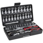 Jeu de douilles 1 / 4' 48pi�ces, carr� creux, acier au chrome - vanadium, jeux de cl�s, outils � douilles ...